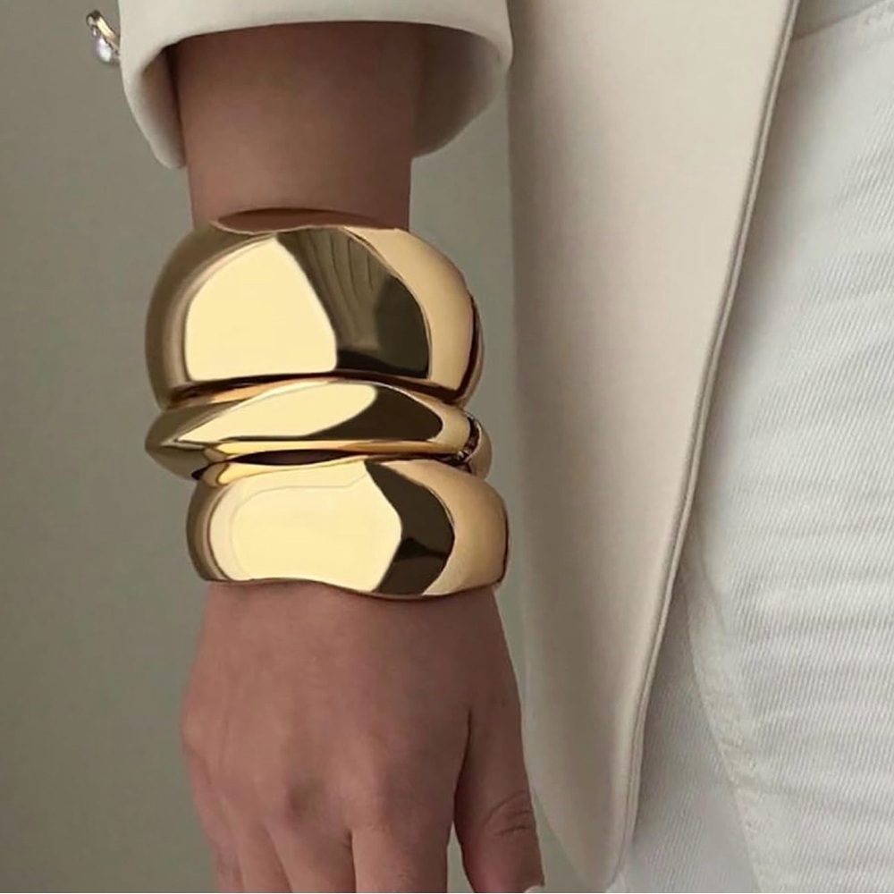 Gold Stackable Chunky Bracelet
